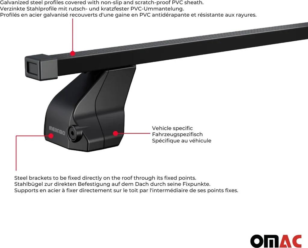 Menabo Tema Barre Tetto Mercedes Classe A W177 2018-2025 Acciaio Nero - 4