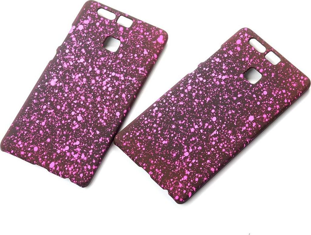 Handy Hülle Schutz Case Bumper Schale für Huawei P9 3D Sterne Pink