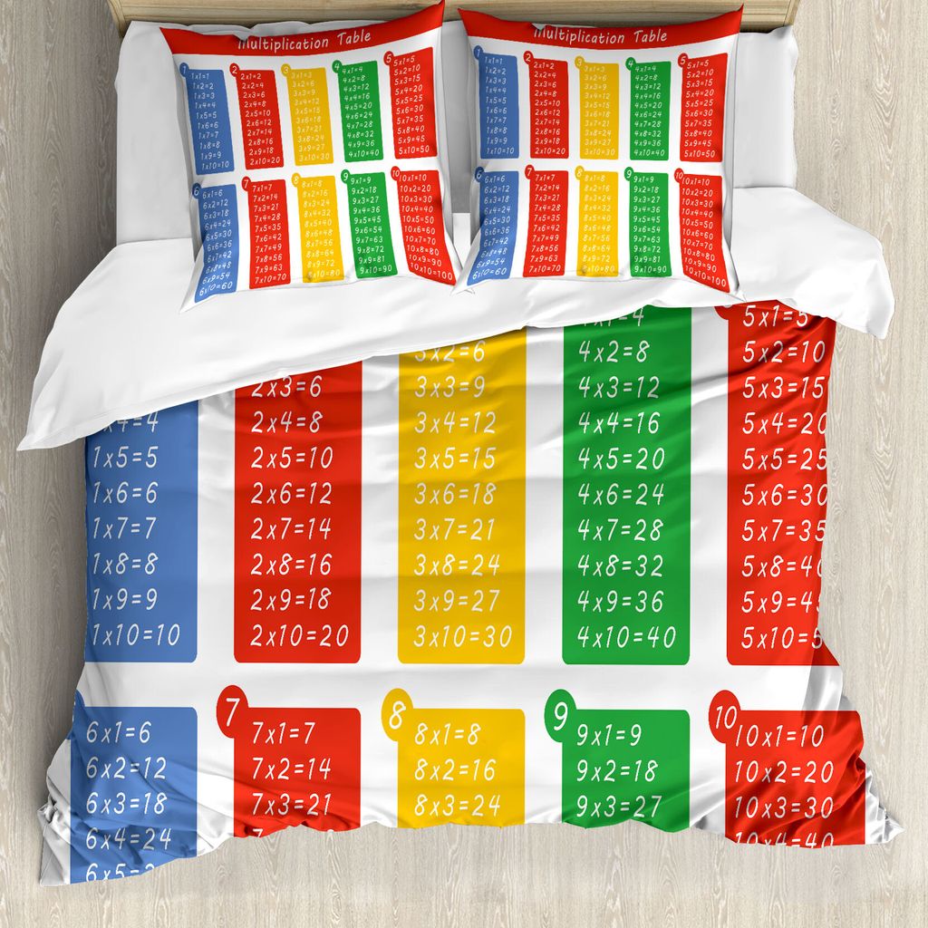 ABAKUHAUS Lehrreich Bettbezug, Bunte Klassenzimmer, Milbensicher Allergiker geeignet mit Kissenbezügen, 155 cm x 220 cm - 80 x 80 cm, Mehrfarbig