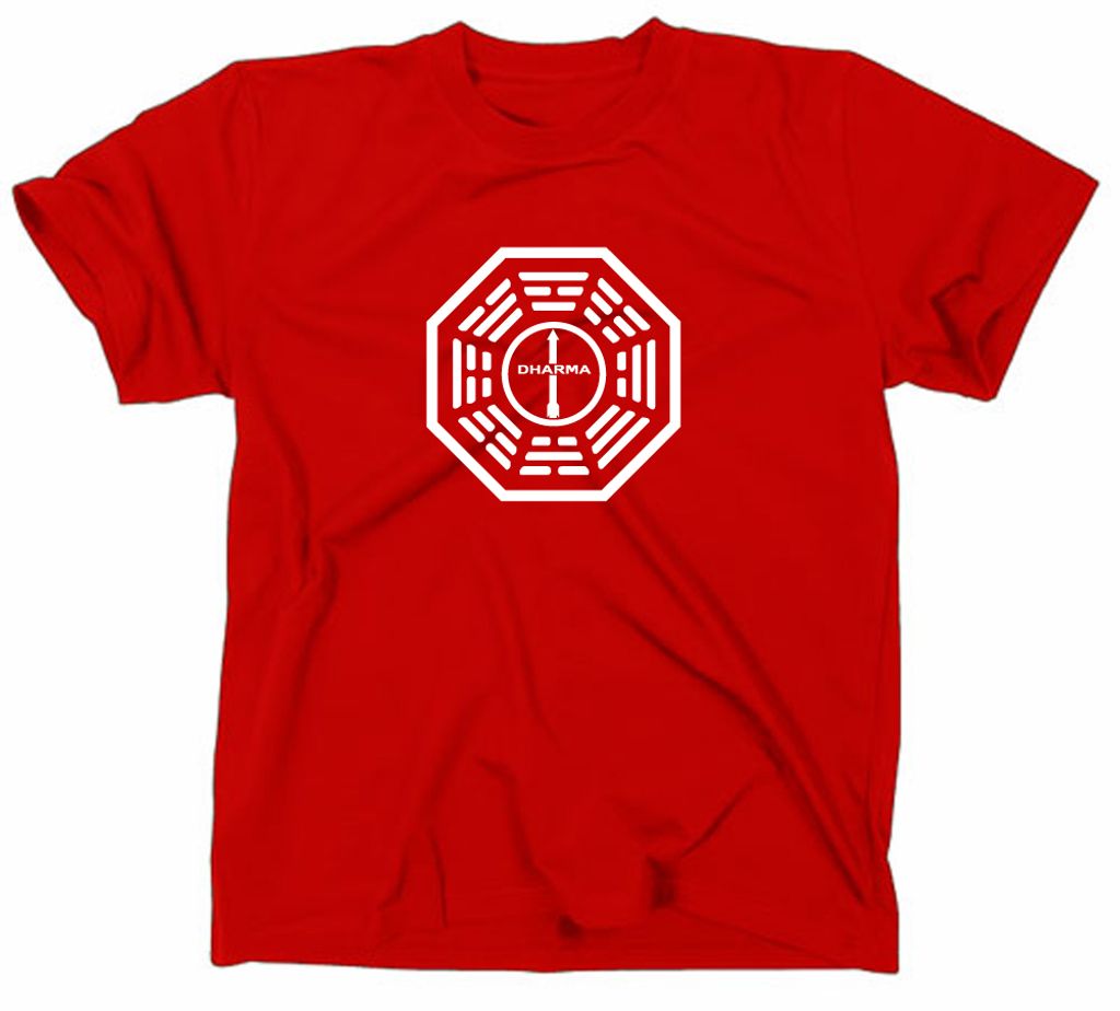 Styletex23 T-Shirt Lost Der Pfeil Logo Dharma Initiative, rot, XXL