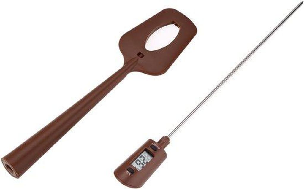 Elektronische Schokoladen-Thermometer - tragbare Küchen-, Koch- und Süßigkeiten-Spatel, Temperatur-Meter und Rühr-Spatel in einem, leckere, sil...