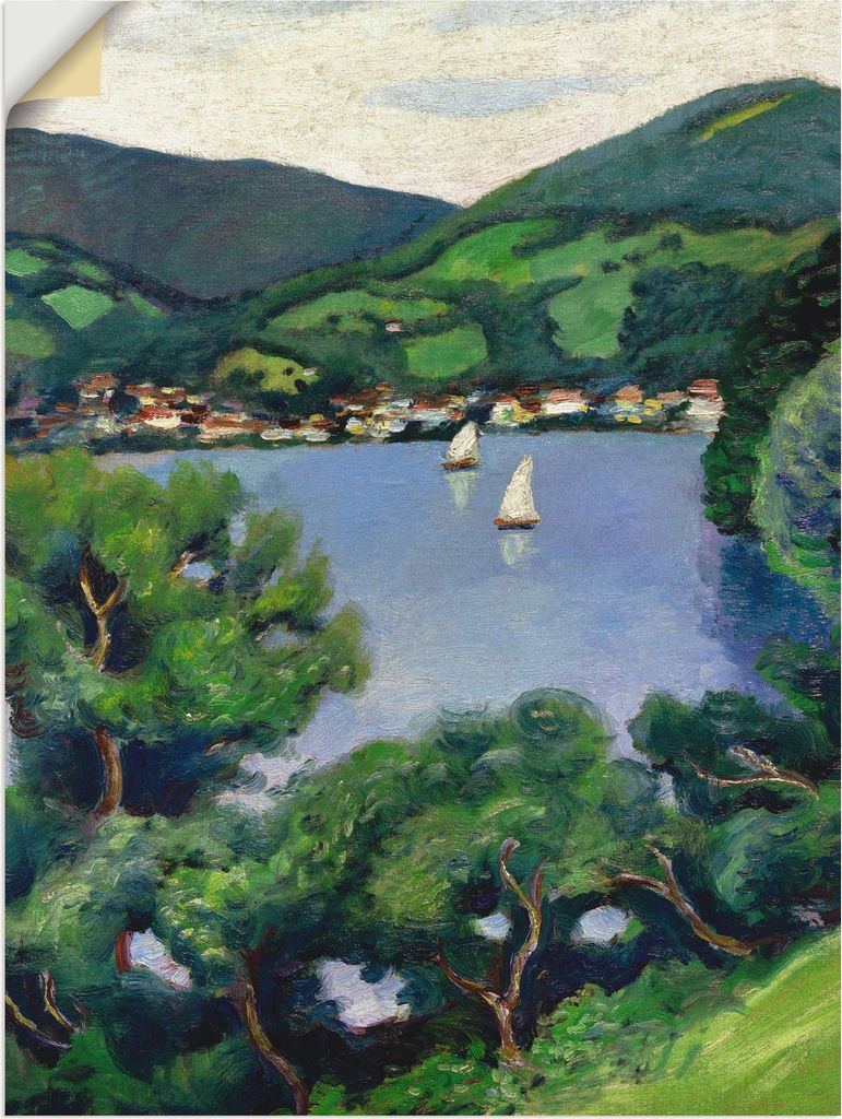 ARTland Wandbild, selbstklebend Ansicht vom Tegernsee Größe: 90x120 cm
