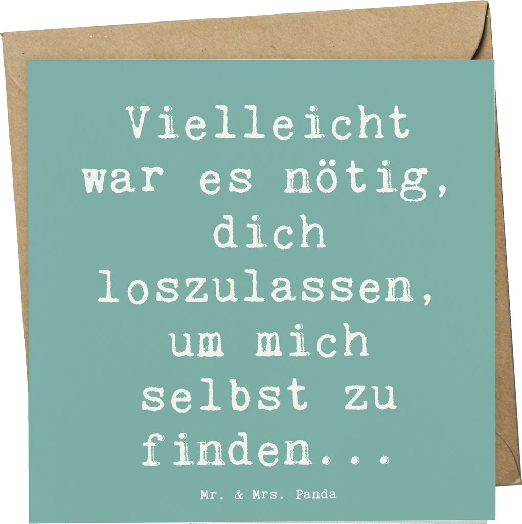 Mr. & Mrs. Panda Glückwunschkarte Spruch Liebeskummer Selbstfindung - Meeresbrise - Geschenk, Motivation, loslassen, anlasskarte, aufbauende Worte...