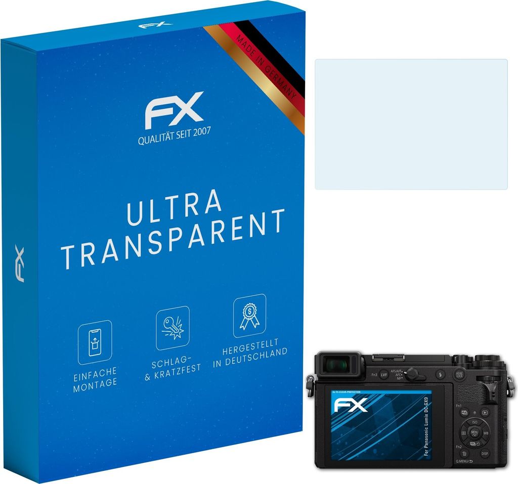 atFoliX FX-Clear 3x Schutzfolie kompatibel mit Panasonic Lumix DC-GX9 Displayschutzfolie