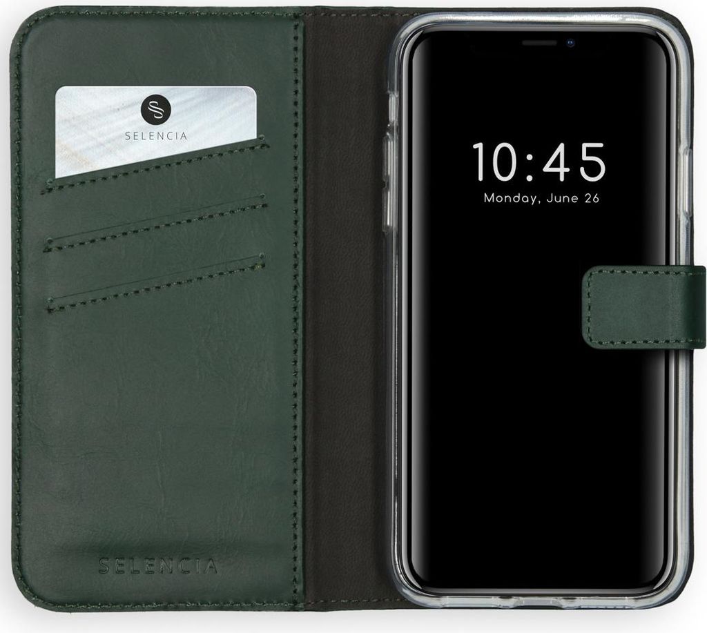 Selencia Echtleder Klapphülle iPhone 11 - Grün