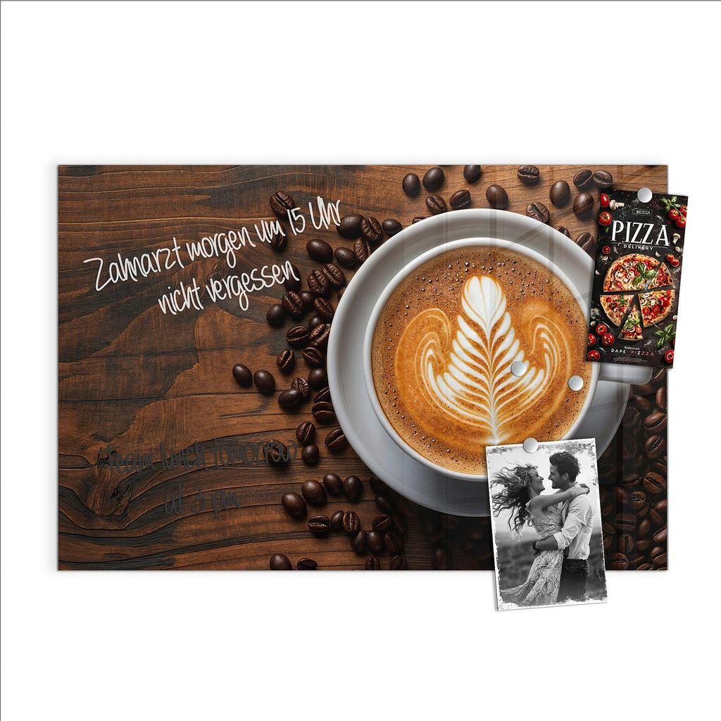 Magnettafel 90x60cm Pinnwand Whiteboard beschreibbar - Kaffeegenuss