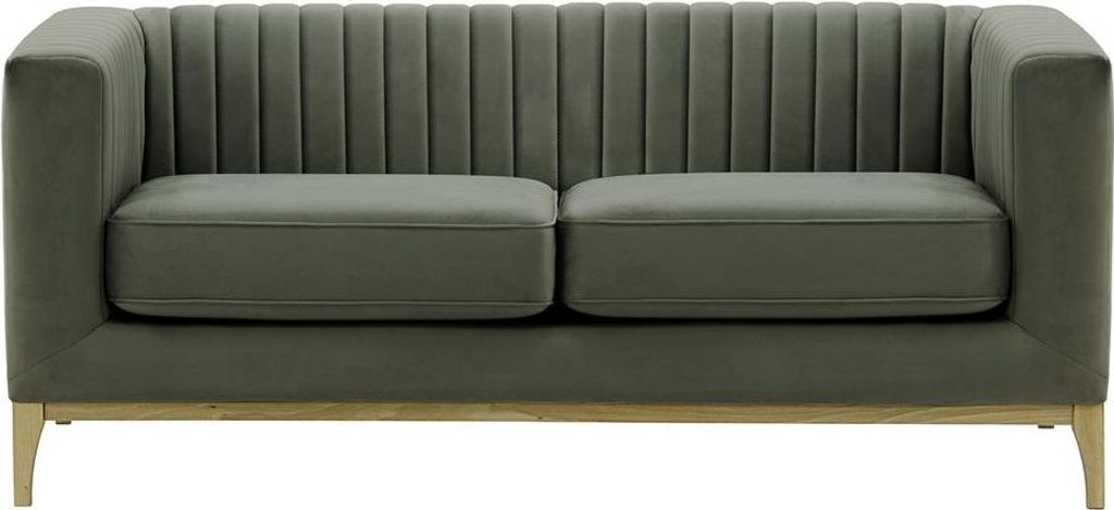 Zweisitzer-Sofa Slender Wood-Velluto 19-wax black