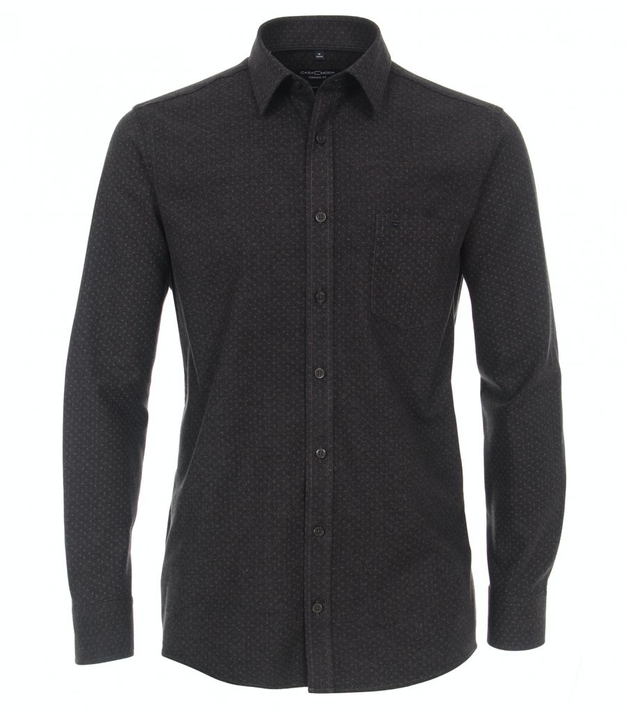 CASAMODA - Herren Hemd Langarm Comfort Fit (403542700), Größe: M, Farbe: Dunkelgrau (750)
