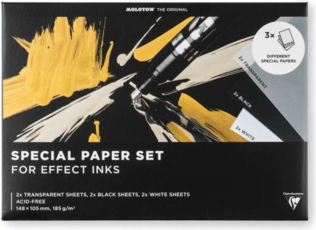 Molotow Special Paper Umschlag Set A6 6 Blatt für Effekttinten
