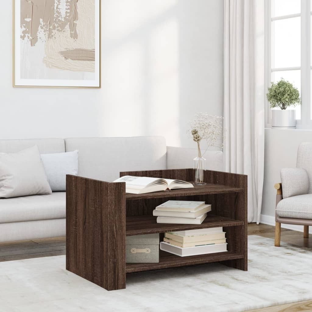 "2026 Promotion" Couchtisch Wohnzimmer - Kaffeetisch - Braun Eichen-Optik 80x50x50 cm Holzwerkstoff - Sofatisch CC30595