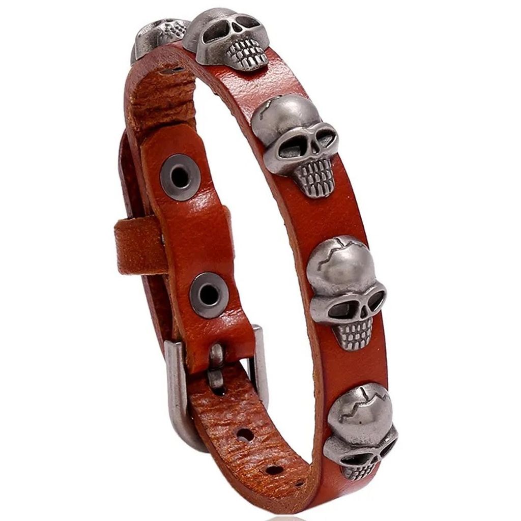 Armband Small Skull - Braun für den rebellischen Stil KP33405