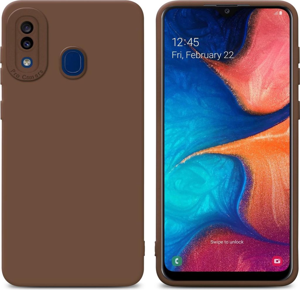 Cadorabo Hülle für Samsung Galaxy A20 / A30 / M10s Schutz Hülle in Braun TPU Silikon Etui Case Handyhülle