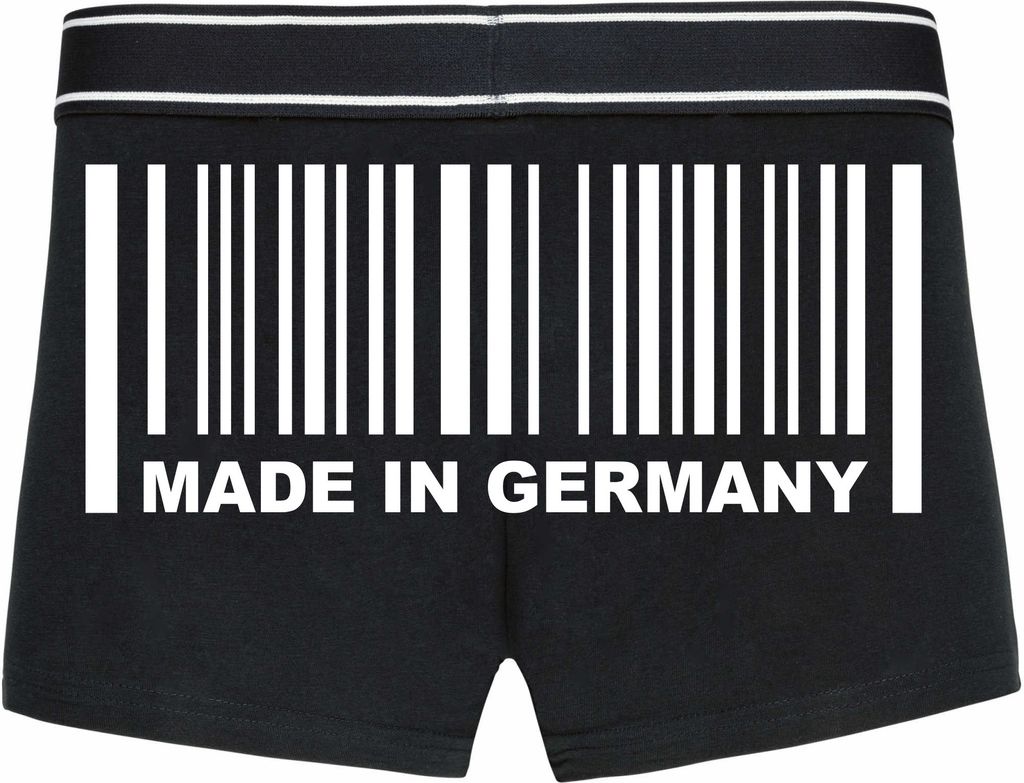 Boxershorts - Mann - Boxer-0044-man-black-h-XXL - schwarz - XXL - hinten - Germany Barcode - lustiges Motiv - Spruch - Unterwäsche - Unterhose - ...