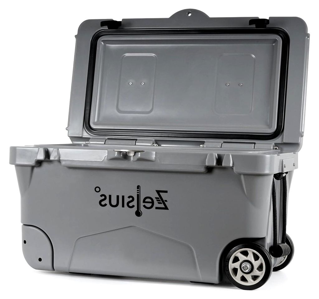 Kühlbox 50 Liter mit Rädern | Transportable Kühlbox für Auto, Camping, Angeln und Freizeit | Thermobox für warme und kalte Speisen