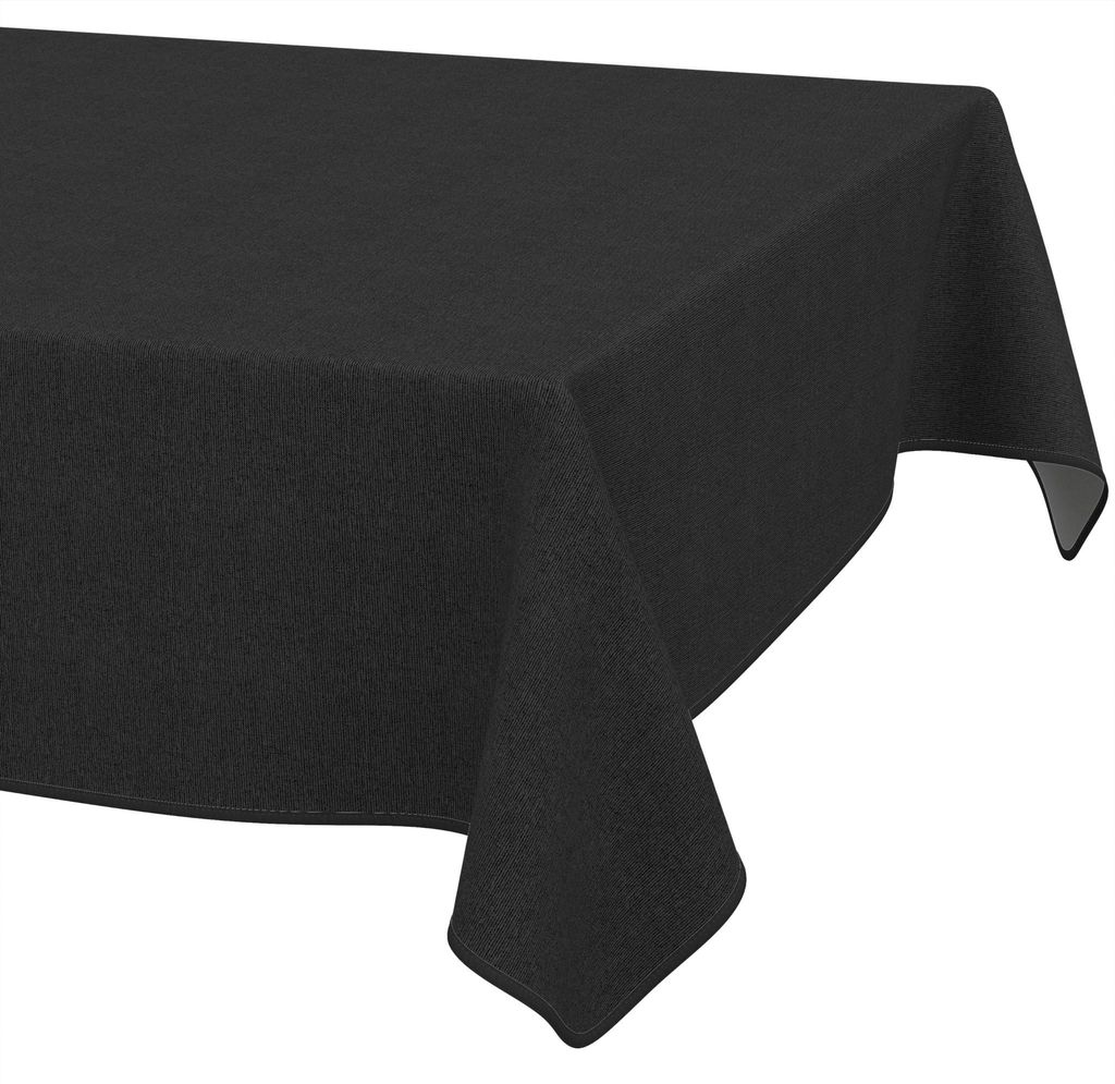Tischdecke 120x160cm Rechteckig Schwarz DanceDirty abwaschbar Leinenoptik wetterfest Falschuni Modern mit Saumkante