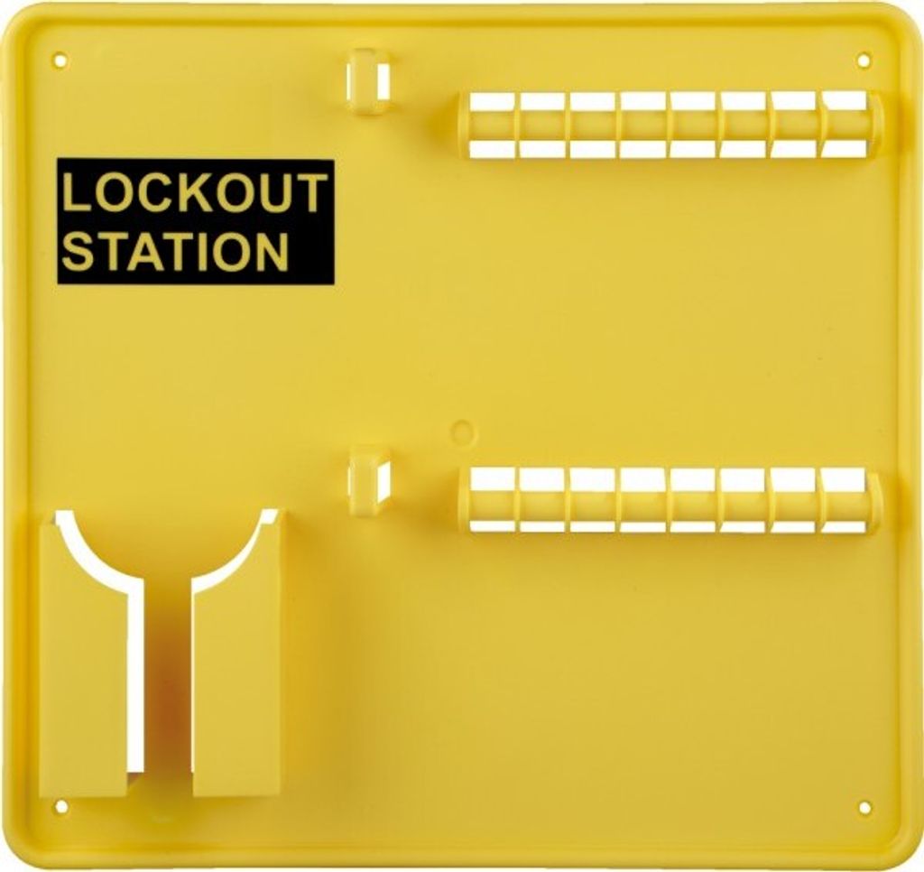Dreifke Lockout Station, Typ 1, ohne Inhalt, gelb, Kunststoff, 360x340x55mm