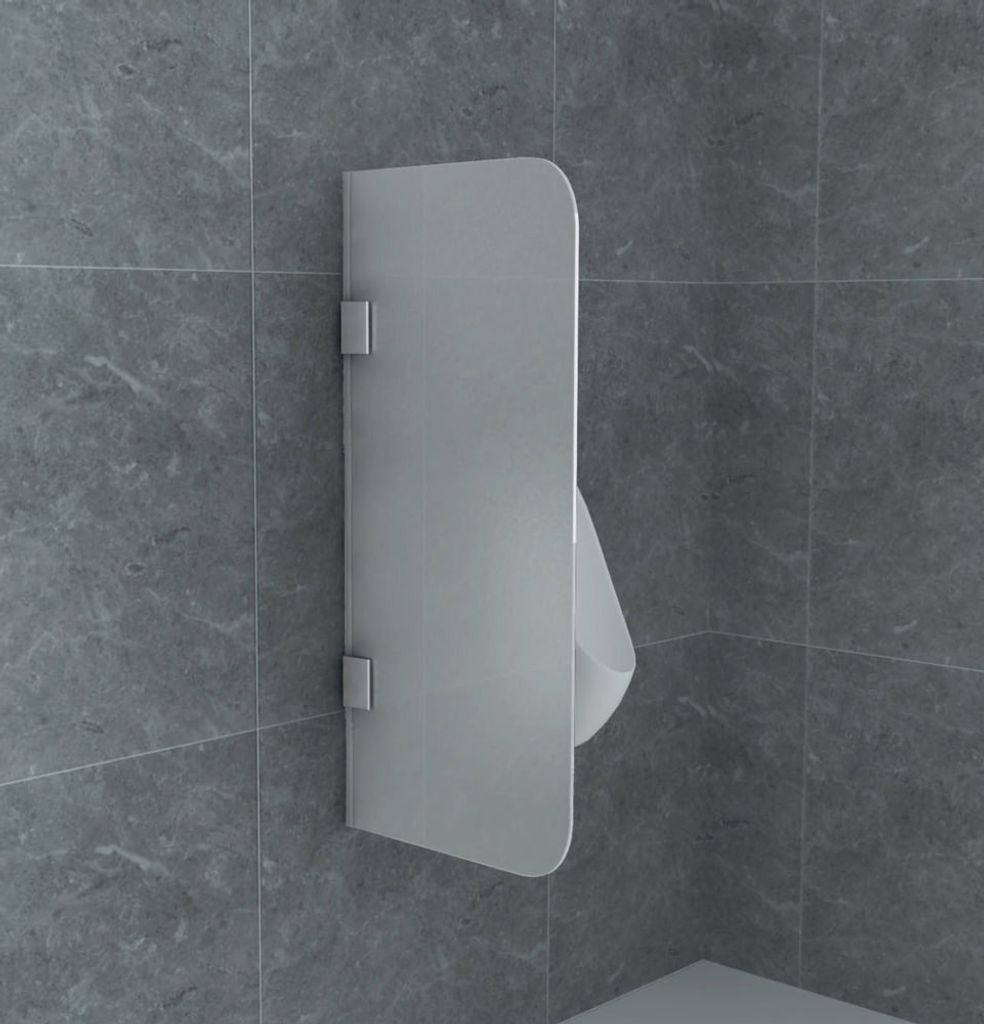 Aloni Glas Trennwand Urinal Schamwand Milchglas 900x400 8mm