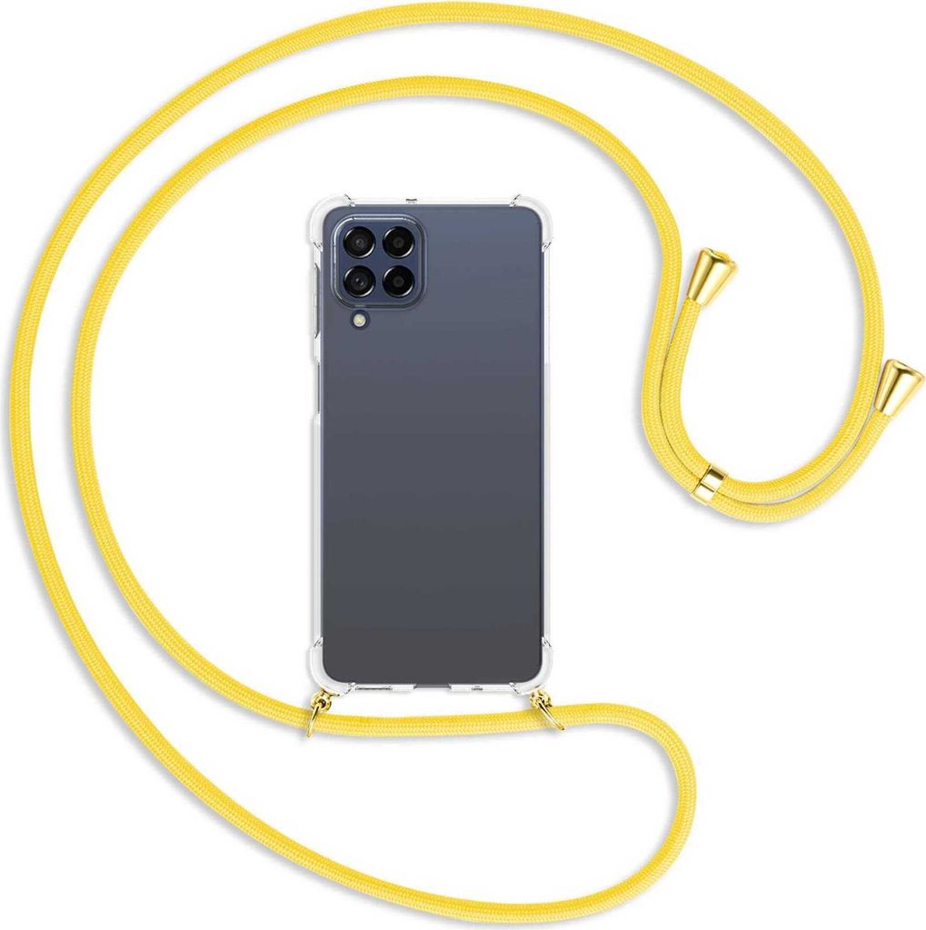 Handykette Backcover-Schutzhülle mit Band (Metall goldfarben) für Samsung Galaxy M53 5G - gelb
