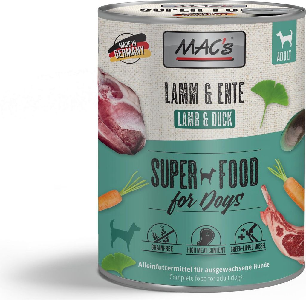 MAC's DOG - Dose 6x800g  |  Lamm & Ente Produktbild 