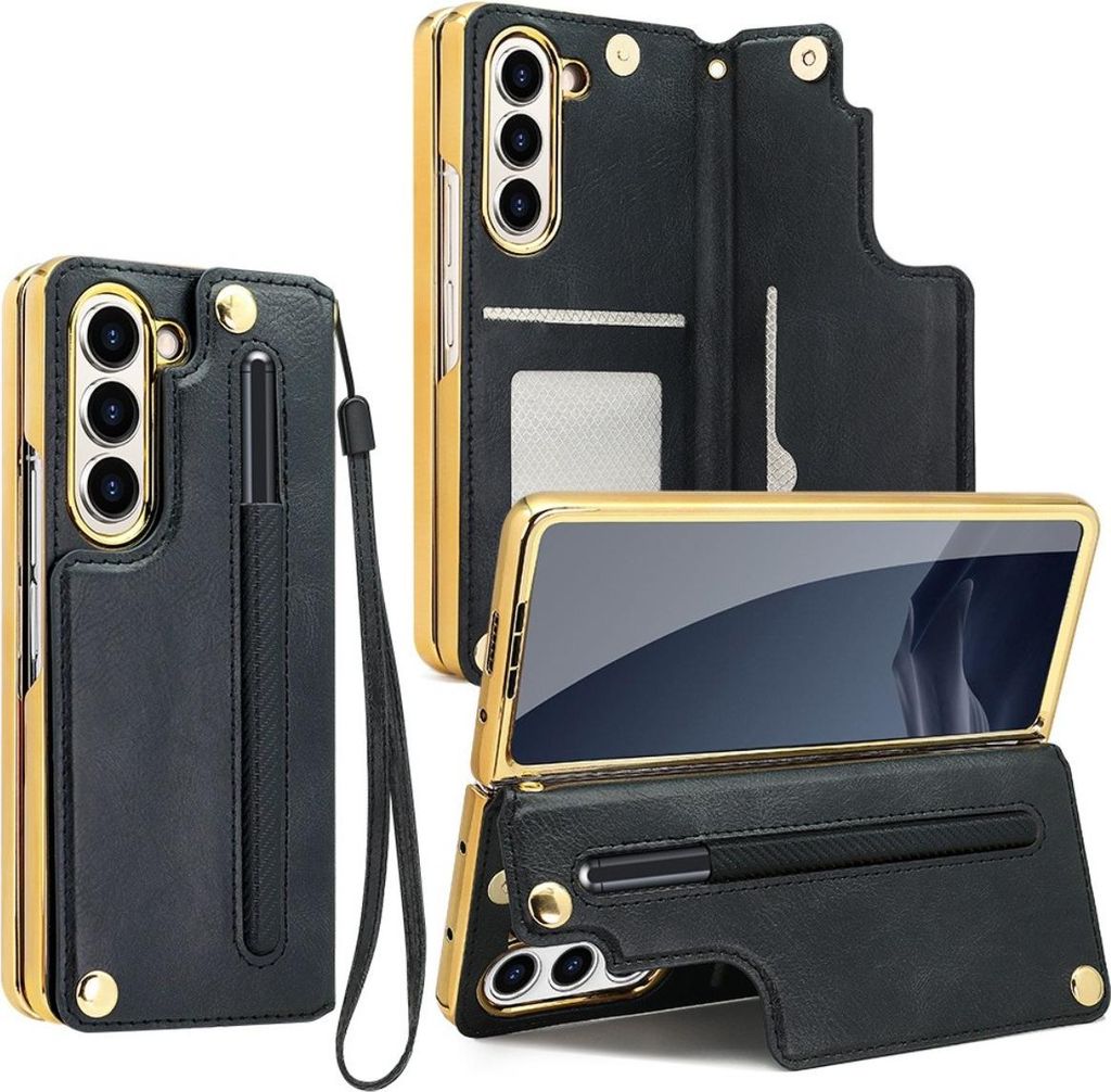INF Kunstleder Wallet Hülle für Samsung Galaxy Z Fold6 mit S Pen Halter Kartenfach Kickstand