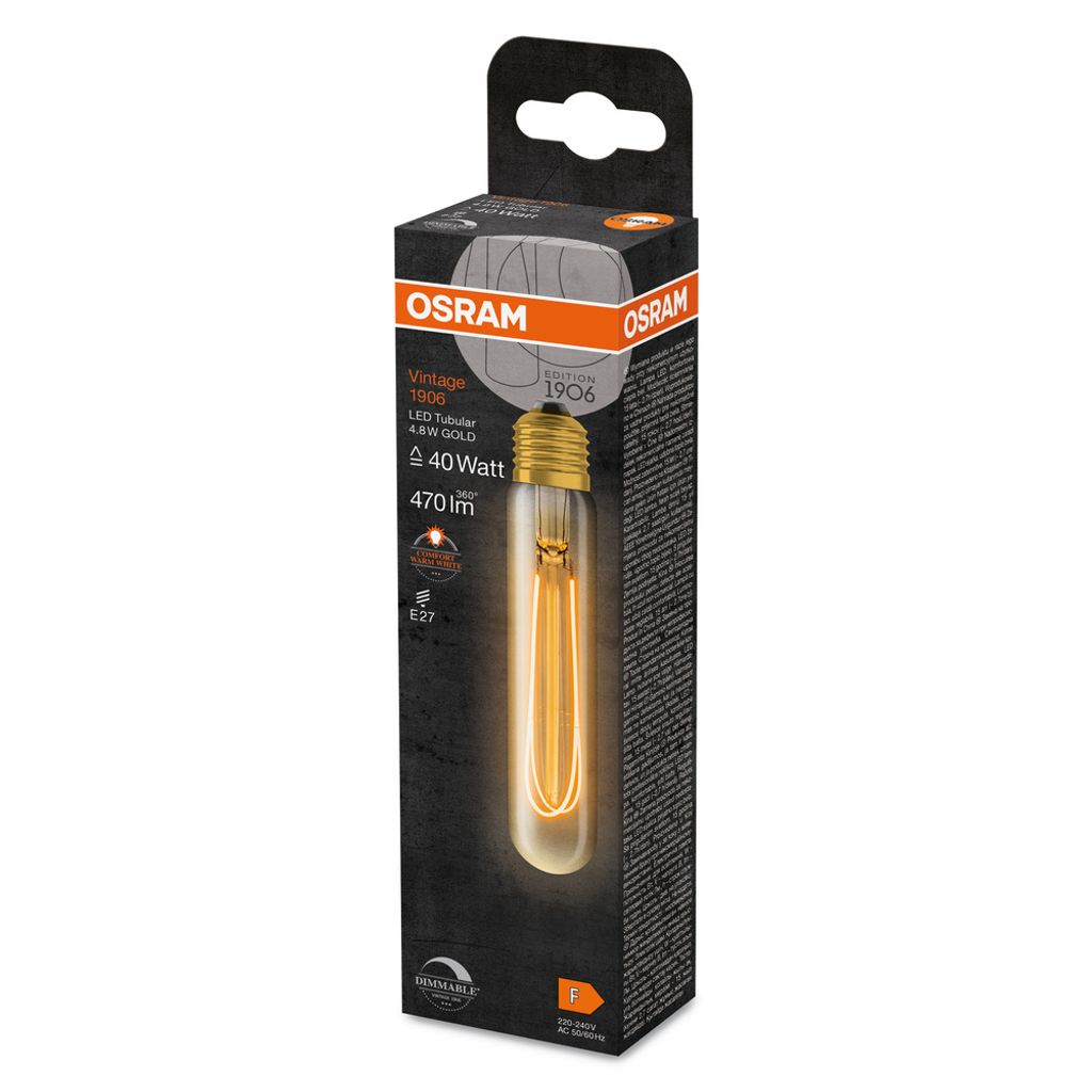 OSRAM LED Filament Vintage E27 4,8W 470lm 2.200K złota Zdjęcie produktu 