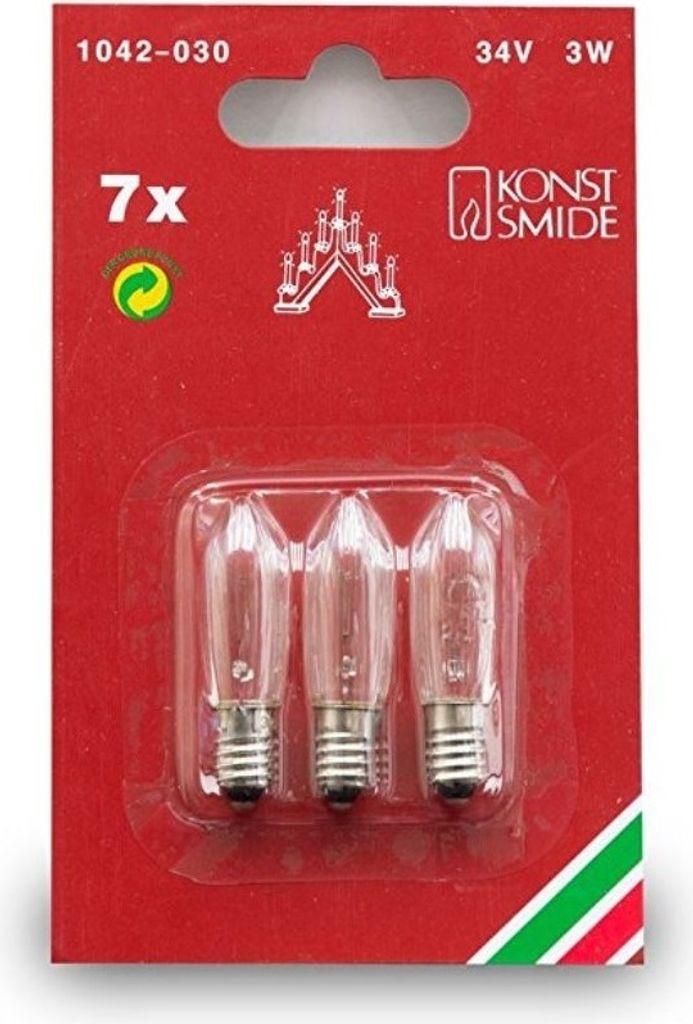 Konstsmide 1042-030 Ersatzbirne, 3er-Blister, klar, 34V, Produktbild 2