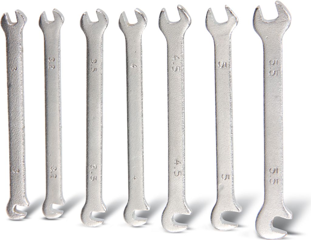 Feinmechanik-Gabelschlüsselsatz, 3...5,5 mm, 7-teilig