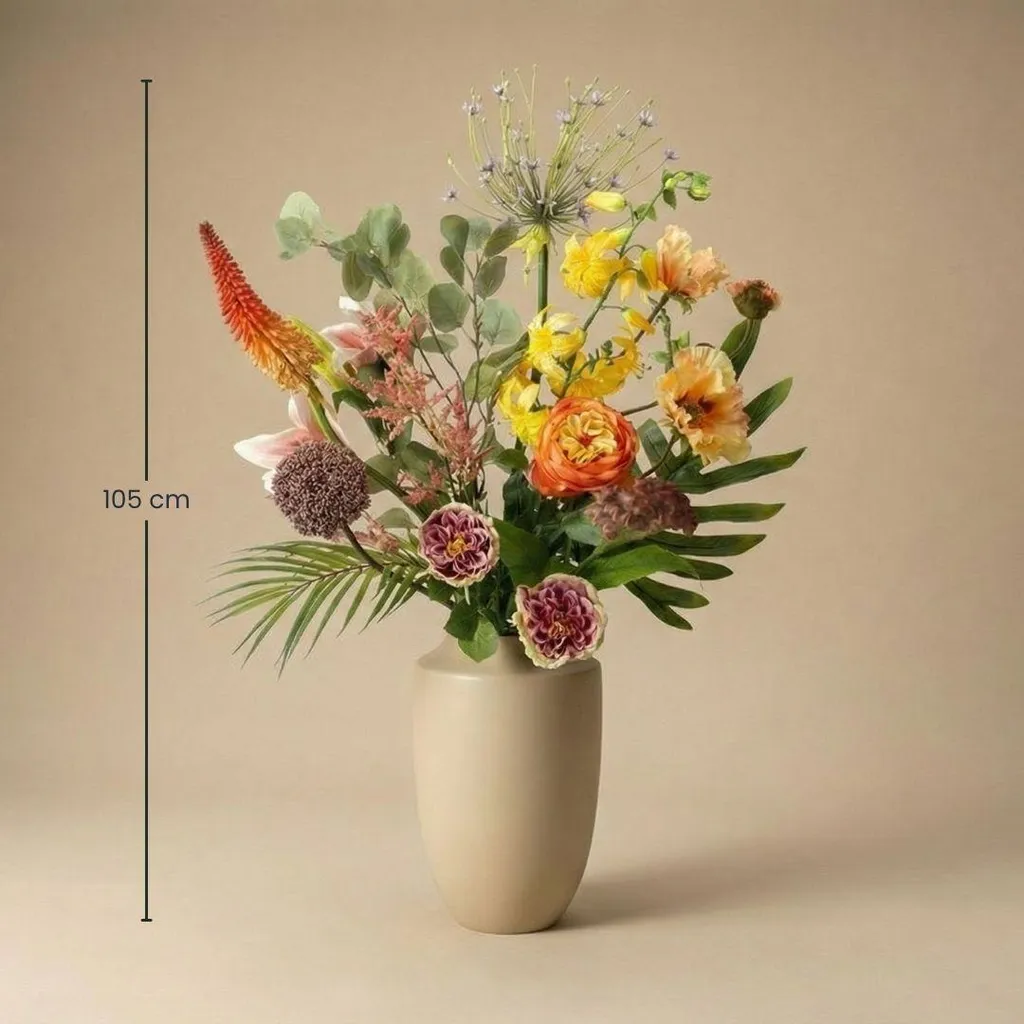 Bouquet de fleurs exotiques artificielles 105 cm 13 tiges Real Touch - 2