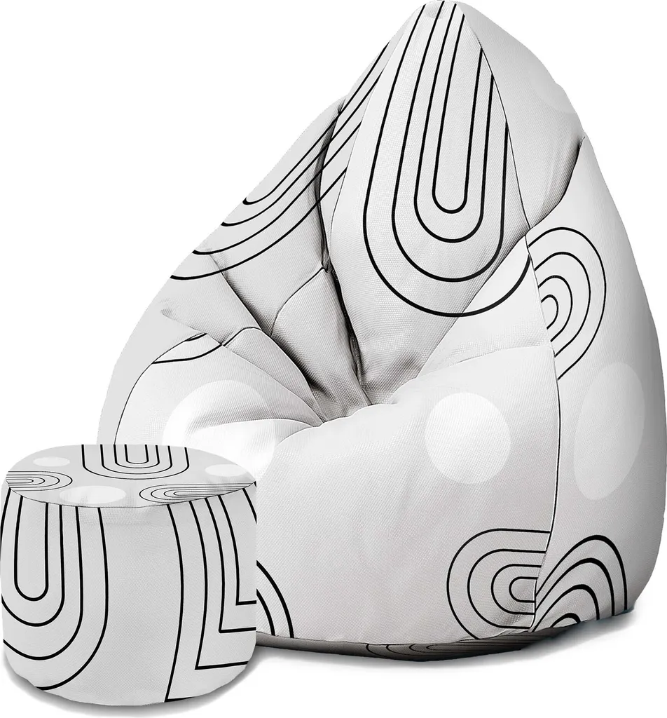 Dreamroots Bean Bag 80x80x120cm con Sgabello - Poltrona Sacco Bubibag
