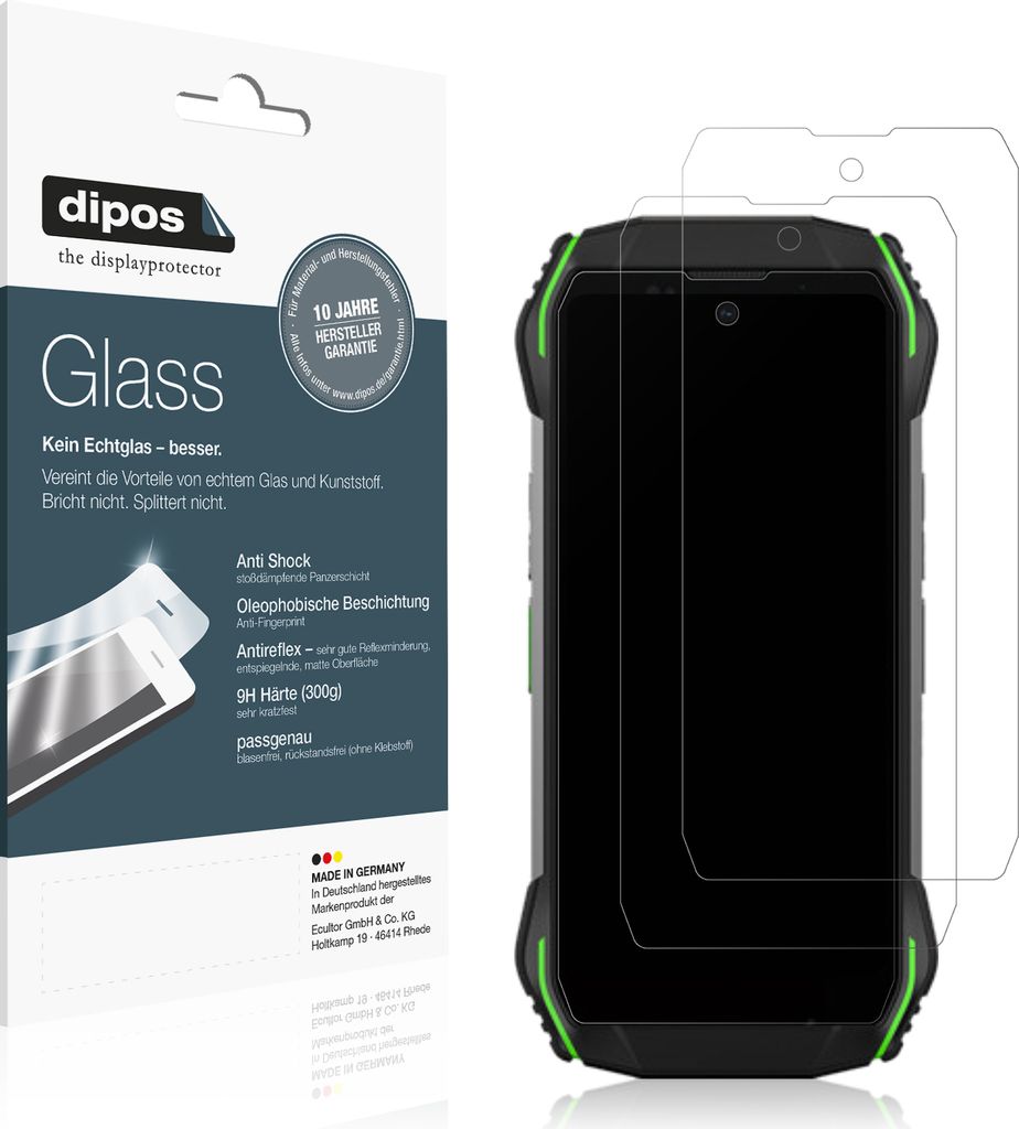 A product packaging and a smartphone with screen protectors on it.