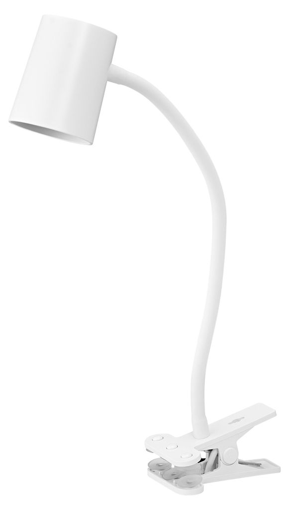 OSRAM Office Line Klemmleuchte mit biegsamem Flexarm und GU10-Sockel in Weiß aus Kunststoff, IP20-Schutz, für Home Office und andere Innenraumanw...