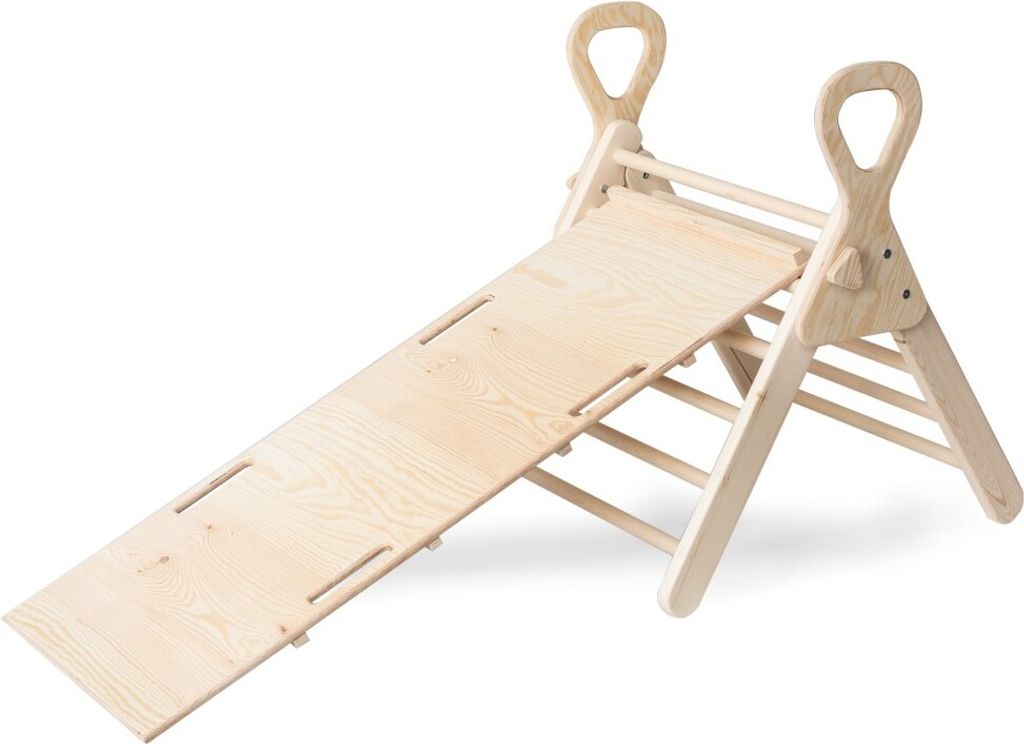 Woodforkid Dreieck klappbar 60 cm hoch Kletterdreieck Klettergerüst, Kletterdreieck mit Rutsche