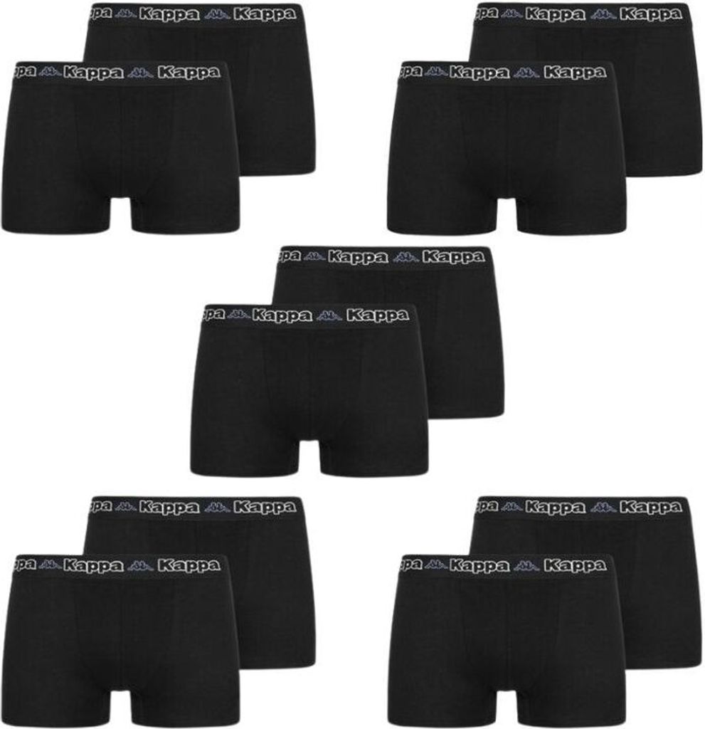 Kappa Set van 2 - 24 boxershorts heren, maat S - XXL, in zwart (S (EU 4), 12 stuks - zwart