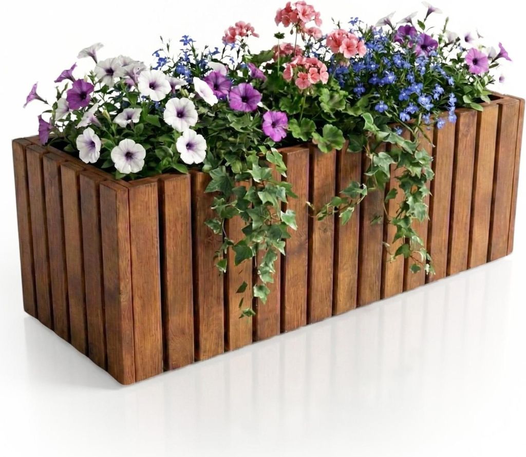 Pflanzkübel Holz massiv TAVO35 116x37x35 cm - Wetterfester Produktbild 