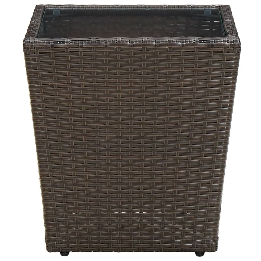 vidaXL Beistelltisch Braun 41,5x41,5x44 cm Poly Rattan und Produktbild 