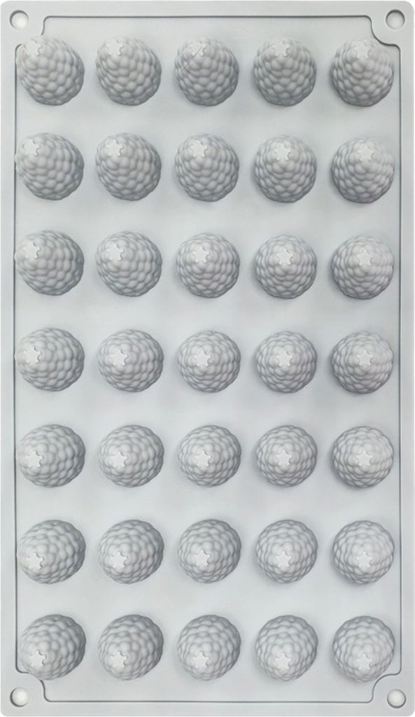 Himbeer-Silikonform mit 35 Mulden, antihaftbeschichtet, lebensmittelecht, leicht zu lösen, DIY-Kuchendekoration, Fondant, Süßigkeiten, Schokolad...