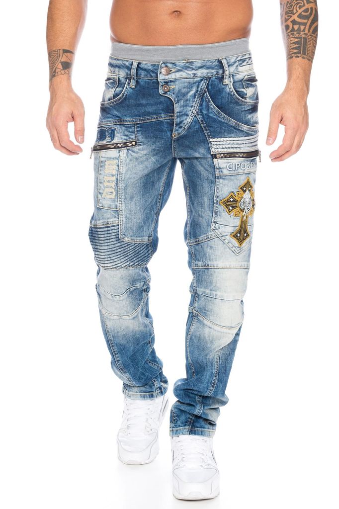 Cipo & Baxx Herren Regular Fit Jeans BJ2930 Blau, W40/L32