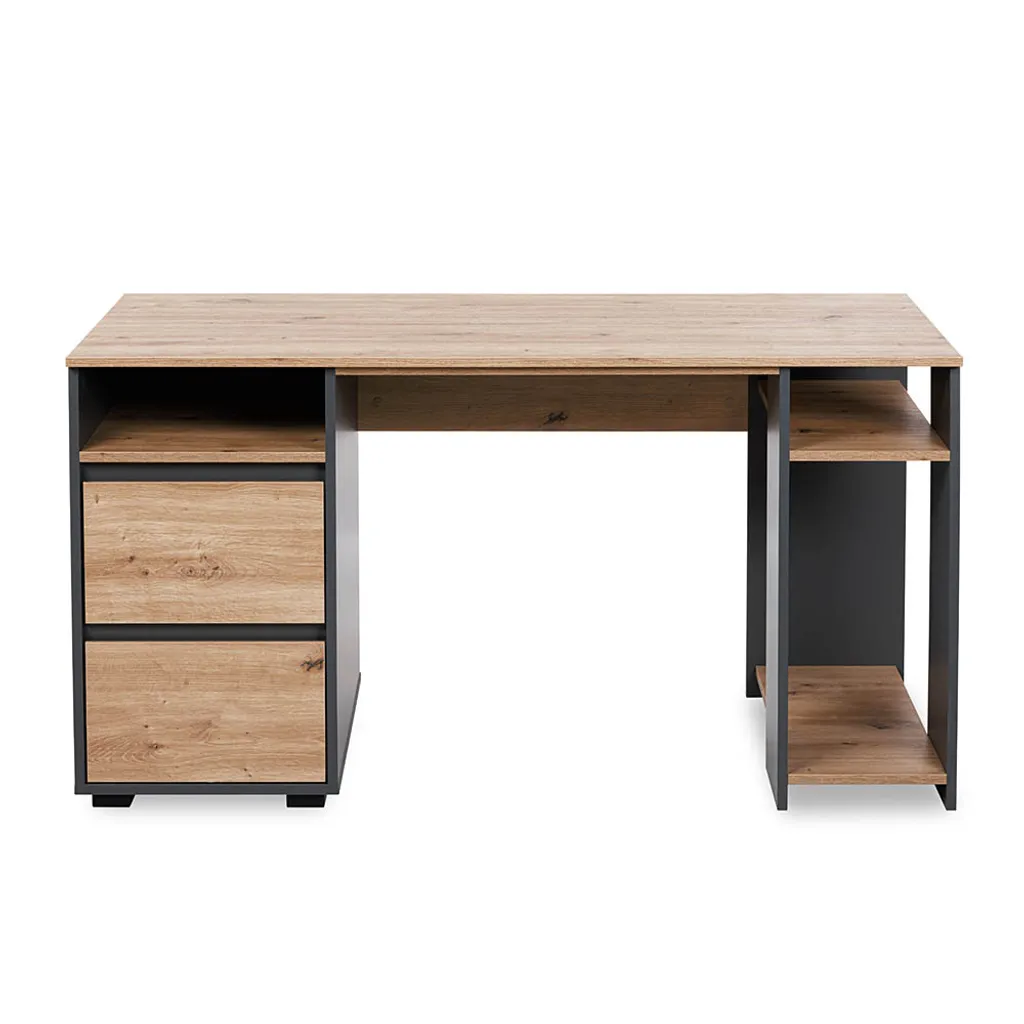 Bureau enfant AGIRA en chêne et gris anthracite - Finition haute qualité
