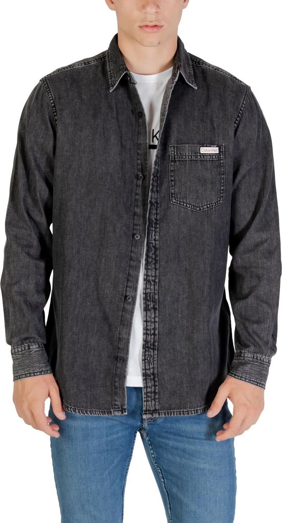 Calvin Klein Jeans Herren Hemd Schwarz 488362 : Größe - S Größe: S
