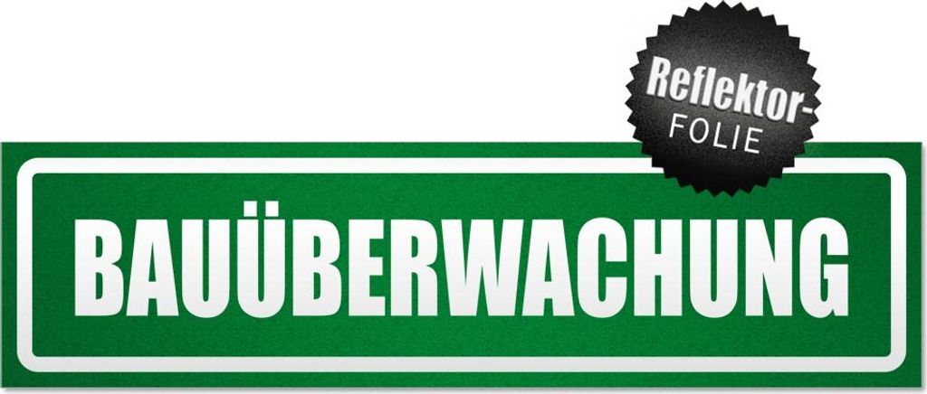 Bauüberwachung invertiert Magnetschild Schild magnetisch