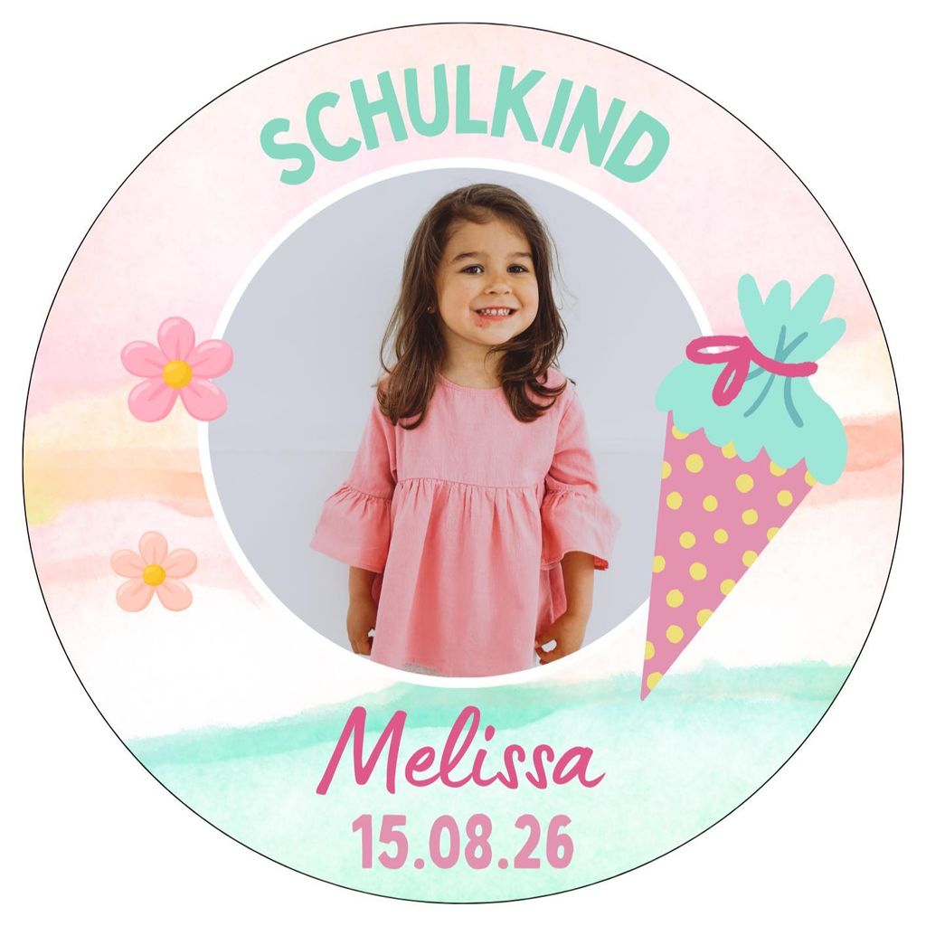 Tortenaufleger essbar individuell Einschulung 20cm Fondant Produktbild 