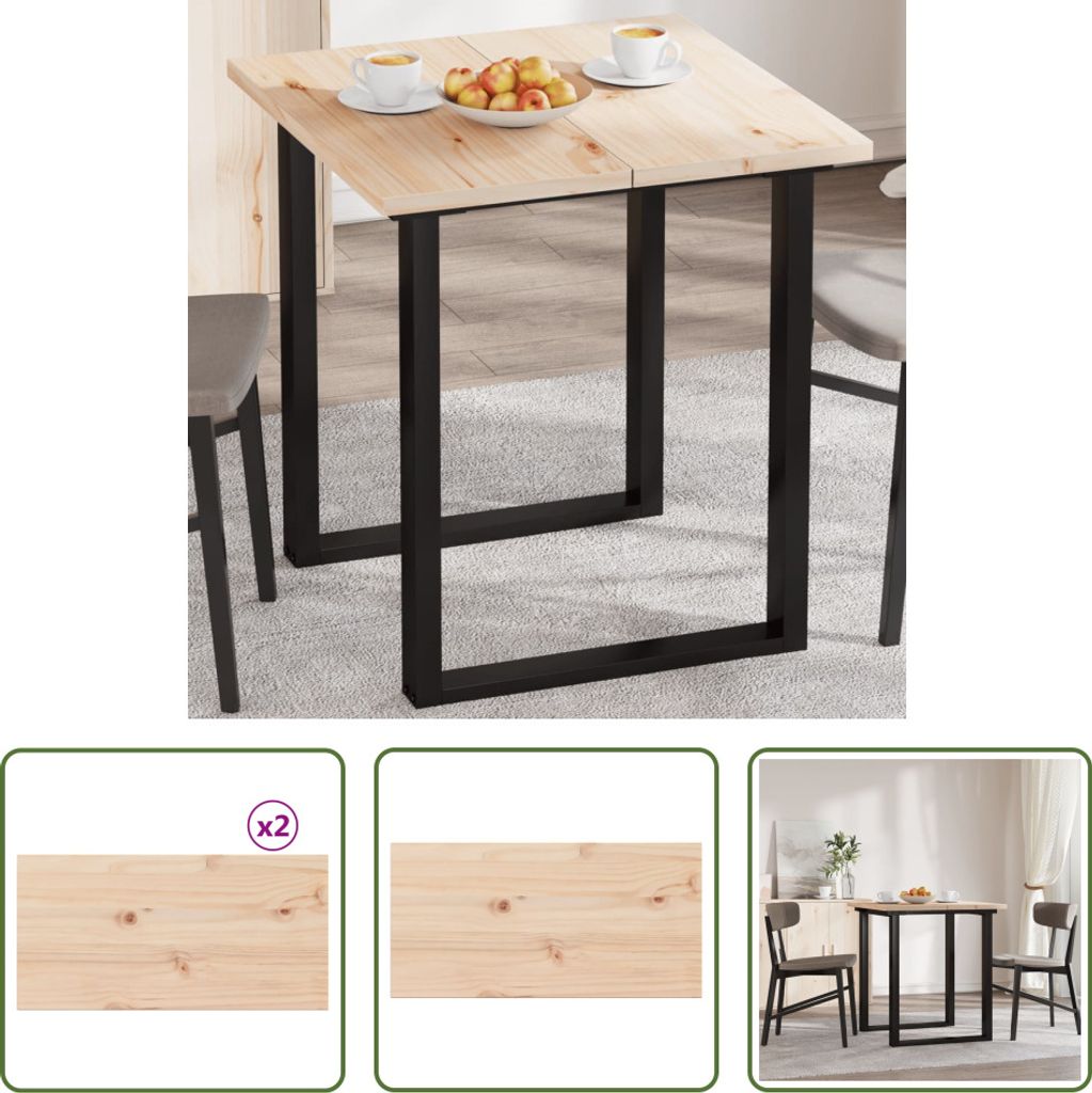 The Living Store Tischplatten 2 Stk. 70x35x2,5 cm Rechteckig Massivholz Kiefer
