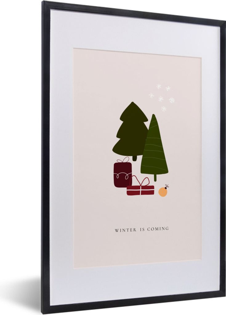 MuchoWow Gerahmtes Poster Geschenke - Weihnachtsbäume - Zitate 40x60 cm - Poster mit Schwarzem Bilderrahmen Wandposter Rahmen Foto Bilder - Post...