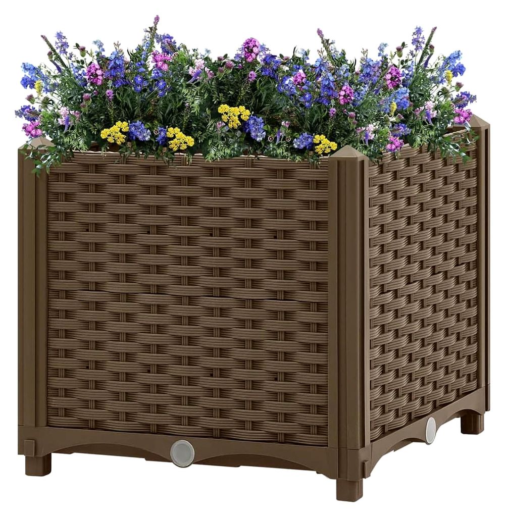 Hochbeet 40x40x38 cm aus Polypropylen, Palettenrahmen, Hochteich, Gemüsebeet, Kräuterregal für den Balkon, Blumenbeet, Kräuterspirale, Tomatenb...