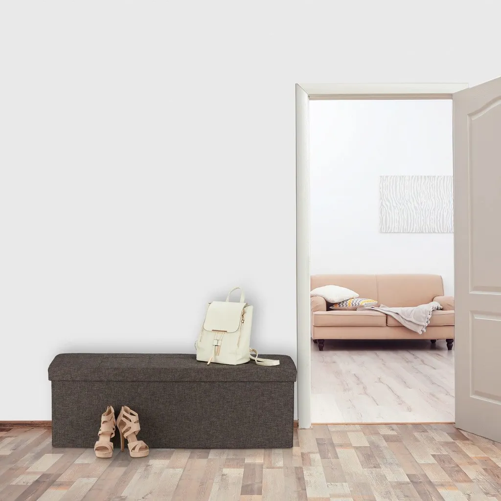 Banc à 3 compartiments modulable avec coussin gris anthracite amovible