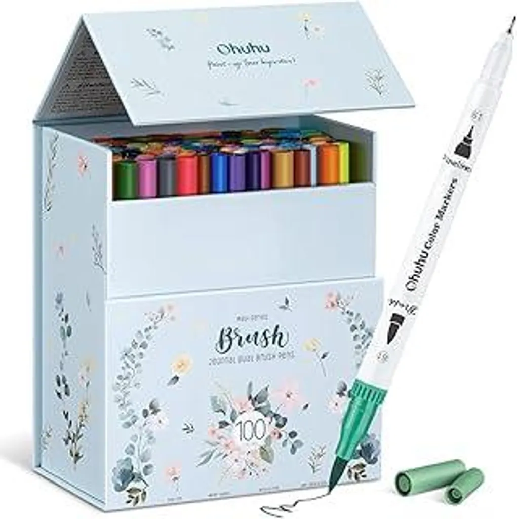 Set Ohuhu 100 Pennarelli Doppia Punta: Impara Lettering e Disegno Maui