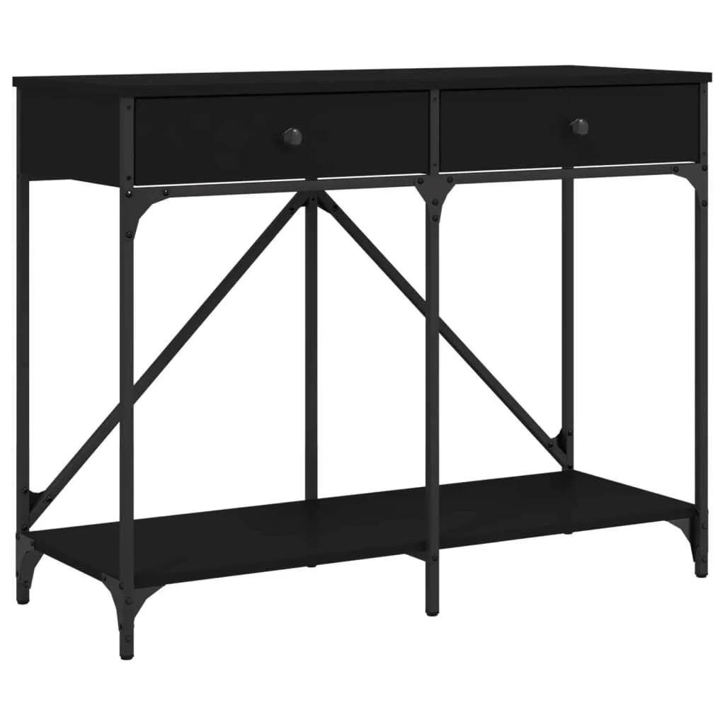 Tavolo consolle nero 100x39x78,5 cm materiale a base di legno