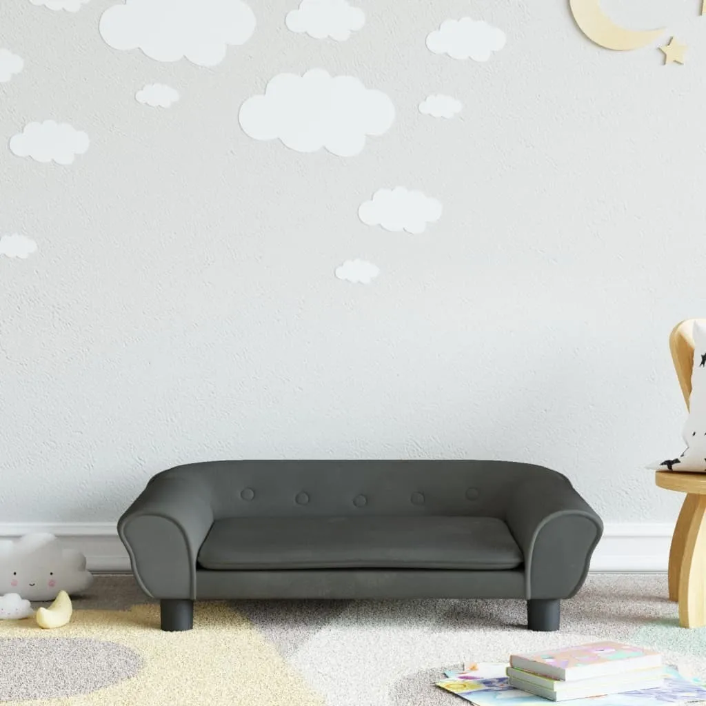 Divanetto Kids Velvet Grigio Scuro 70x45cm - Stile e Relax per Piccoli