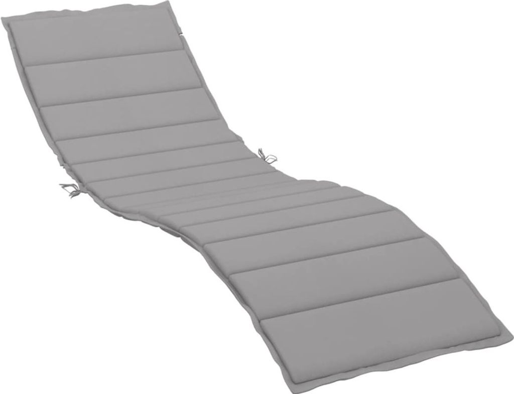 vidaXL Coussin pour chaise longue Gris 200x70x4 cm Tissu Image du produit 