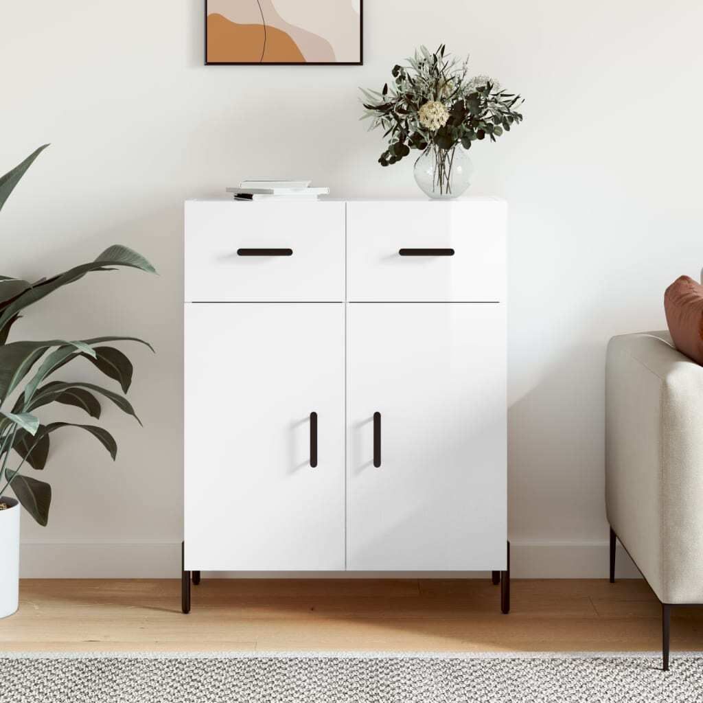 Maison Exclusive - Sideboard Hochglanz-Weiß 69,5x34x90 cm Holzwerkstoff